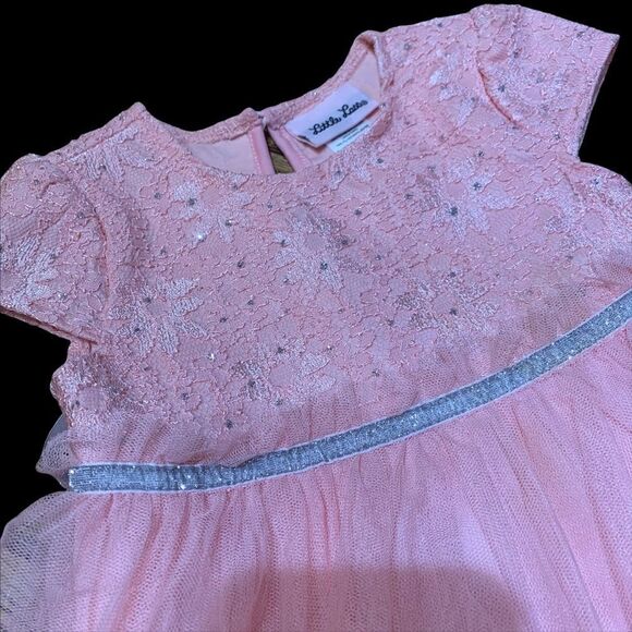 Little Lass Adorable Pink Floral Fancy Dress size 24 Months - Picture 3 of 12